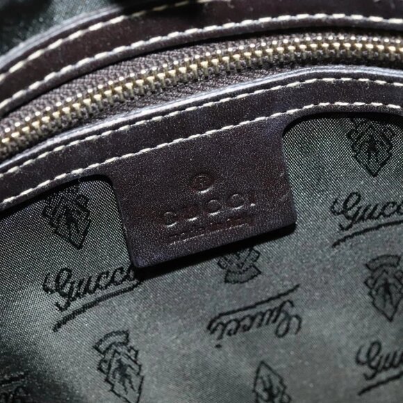 GUCCI GG Crystal Hand Bag Coated Canvas Brown Gold 197020 Auth 119369 - Picture 10 of 16